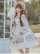 Fairy Tale Series Square Neck Elegant Lace Print Daily Classic Lolita Long Sleeve Dress