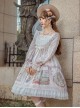 Fairy Tale Series Square Neck Elegant Lace Print Daily Classic Lolita Long Sleeve Dress