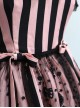 Striped Witch Cat Print Detachable Black Star Lace Net Yarn Halloween Gothic Lolita Sleeveless Dress