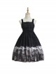 Delorme Gray Crow Series Gothic Style Black Print Simple Halloween Gothic Lolita Sleeveless Dress
