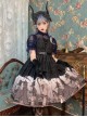 Delorme Gray Crow Series Gothic Style Black Print Simple Halloween Gothic Lolita Sleeveless Dress