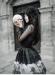 Delorme Gray Crow Series Gothic Style Black Print Simple Halloween Gothic Lolita Sleeveless Dress