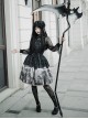 Delorme Gray Crow Series Gothic Style Black Print Simple Halloween Gothic Lolita Sleeveless Dress