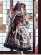Japanese Style Black-Red Stripe Cross-Neck Printed Bowknot Decoration Classic Lolita Sleeveless Dress