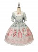 Gift Box Series Cute Doll Collar Gift Box Printed Bowknot Decoration Sweet Lolita Short Sleeve Dress