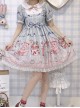 Gift Box Series Cute Doll Collar Gift Box Printed Bowknot Decoration Sweet Lolita Short Sleeve Dress