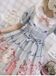 Gift Box Series Cute Doll Collar Gift Box Printed Bowknot Decoration Sweet Lolita Short Sleeve Dress