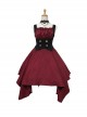 Undead Concerto Series Gothic Style Simple Irregular Hem Slim Fit Gothic Lolita Sleeveless Dress