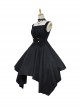 Undead Concerto Series Gothic Style Simple Irregular Hem Slim Fit Gothic Lolita Sleeveless Dress