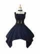 Undead Concerto Series Gothic Style Simple Irregular Hem Slim Fit Gothic Lolita Sleeveless Dress