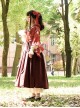 Japanese Style Pure Color Sexy Deep V Print Wide Sleeved Classic Lolita Long-Sleeved Dress