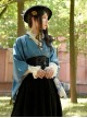 Japanese Style Pure Color Sexy Deep V Print Wide Sleeved Classic Lolita Long-Sleeved Dress