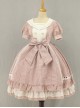 Not Stripes Series Summer Cute Plaid Print Ruffle Hem Sweet Lolita Short Sleeve Dress