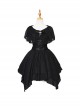 Undead Serenade Series Black Irregular Hem Design Detachable Short Shawl Gothic Lolita Sleeveless Dress