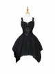Undead Serenade Series Black Irregular Hem Design Detachable Short Shawl Gothic Lolita Sleeveless Dress