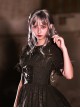 Undead Serenade Series Black Irregular Hem Design Detachable Short Shawl Gothic Lolita Sleeveless Dress