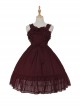 Anne's Gift Series Pure Color Polka Dot Simple Lace Decorate Classic Lolita Sleeveless Dress