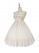 Anne's Gift Series Pure Color Polka Dot Simple Lace Decorate Classic Lolita Sleeveless Dress