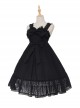 Anne's Gift Series Pure Color Polka Dot Simple Lace Decorate Classic Lolita Sleeveless Dress