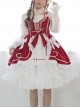 Pure Color Classic Lolita Lace Bowknot Decorate Irregular Ruffle Hem Sleeveless Dress