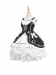 Pure Color Classic Lolita Lace Bowknot Decorate Irregular Ruffle Hem Sleeveless Dress
