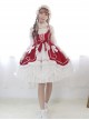 Pure Color Classic Lolita Lace Bowknot Decorate Irregular Ruffle Hem Sleeveless Dress