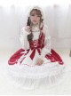 Pure Color Classic Lolita Lace Bowknot Decorate Irregular Ruffle Hem Sleeveless Dress