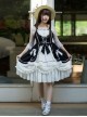 Pure Color Classic Lolita Lace Bowknot Decorate Irregular Ruffle Hem Sleeveless Dress