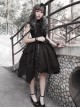 Undead Waltz Series Halter Neck Slim Fit Irregular Drawstring Hem Black Simple Sexy Punk Lolita Sleeveless Dress