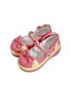 Pure Color Cute Round Head Girl JK Sweet Lolita PU Color Matching Bowknot Decoration Shoes