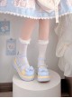 Pure Color Cute Round Head Girl JK Sweet Lolita PU Color Matching Bowknot Decoration Shoes