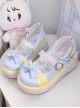 Pure Color Cute Round Head Girl JK Sweet Lolita PU Color Matching Bowknot Decoration Shoes