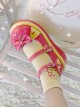 Pure Color Cute Round Head Girl JK Sweet Lolita PU Color Matching Bowknot Decoration Shoes