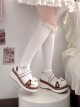 Pure Color Cute Round Head Girl JK Sweet Lolita PU Color Matching Bowknot Decoration Shoes