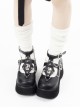 Undead Shackles Series Skull Metal Chain Decoration Hollow Design Round Head PU Matte Punk Lolita Shoes