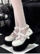 Undead Shackles Series Skull Metal Chain Decoration Hollow Design Round Head PU Matte Punk Lolita Shoes