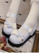Cute Pure Color Round Head Bowknot Color Matching Heart Decoration Sweet Lolita Shoes