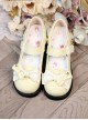 Cute Pure Color Round Head Bowknot Color Matching Heart Decoration Sweet Lolita Shoes