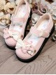 Cute Pure Color Round Head Bowknot Color Matching Heart Decoration Sweet Lolita Shoes