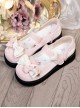 Cute Pure Color Round Head Bowknot Color Matching Heart Decoration Sweet Lolita Shoes