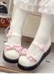 Cute Pure Color Round Head Bowknot Color Matching Heart Decoration Sweet Lolita Shoes