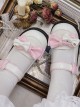 Cute Pure Color Round Head Bowknot Color Matching Heart Decoration Sweet Lolita Shoes