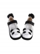 Cute Black White Panda Design Plush Decoration Simple Daily Sweet Lolita Shoes