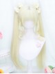 Monogatari Series Pure Color Air Bangs Tiger Mouth Clip Double Ponytail Daily Natural Sweet Lolita Wig