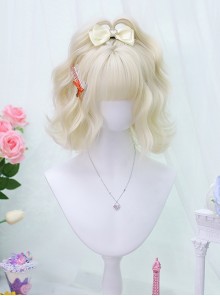 Sweetheart Series Golden Cute Air Bangs Short Curly Hair Sweet Lolita Wig