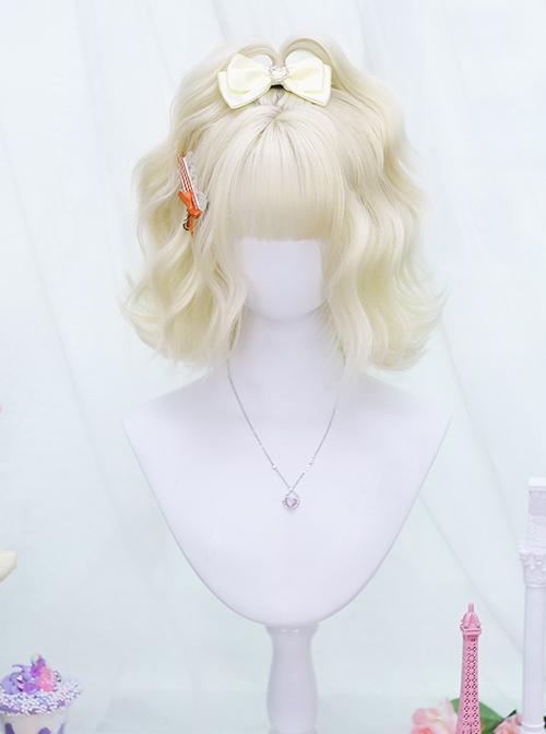 Sweetheart Series Golden Cute Air Bangs Short Curly Hair Sweet Lolita Wig