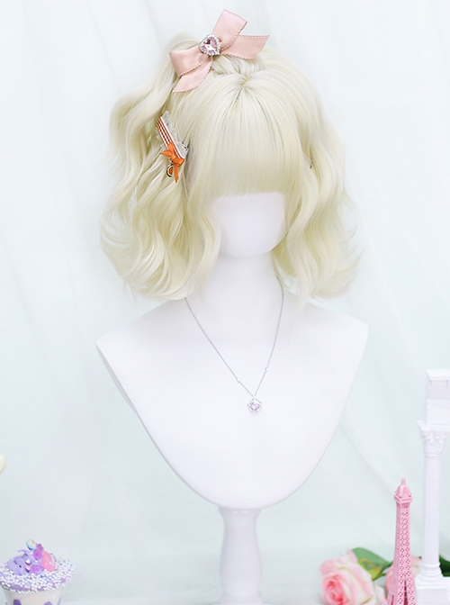 Sweetheart Series Golden Cute Air Bangs Short Curly Hair Sweet Lolita Wig