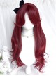 Dragon And Rose Series Red Gothic Style  Irregular Long Curly Hair Middle Score Bangs Gothic Lolita Wig