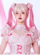 Ice Strawberry Series Golden Pink Gradient Air Bangs Girl Cute Sweet Lolita Long Straight Hair Wig