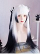 Gothic Style Black White Gradient Qi Bangs Natural Long Straight Hair Classic Lolita Wig